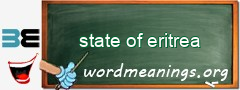 WordMeaning blackboard for state of eritrea